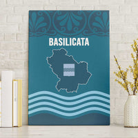Italy Basilicata Canvas Wall Art Map With Flag Style - Wonder Print Shop