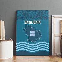 Italy Basilicata Canvas Wall Art Map With Flag Style - Wonder Print Shop
