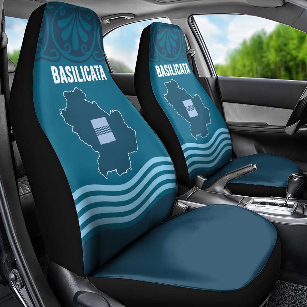 Italy Basilicata Car Seat Cover Map With Flag Style - Wonder Print Shop