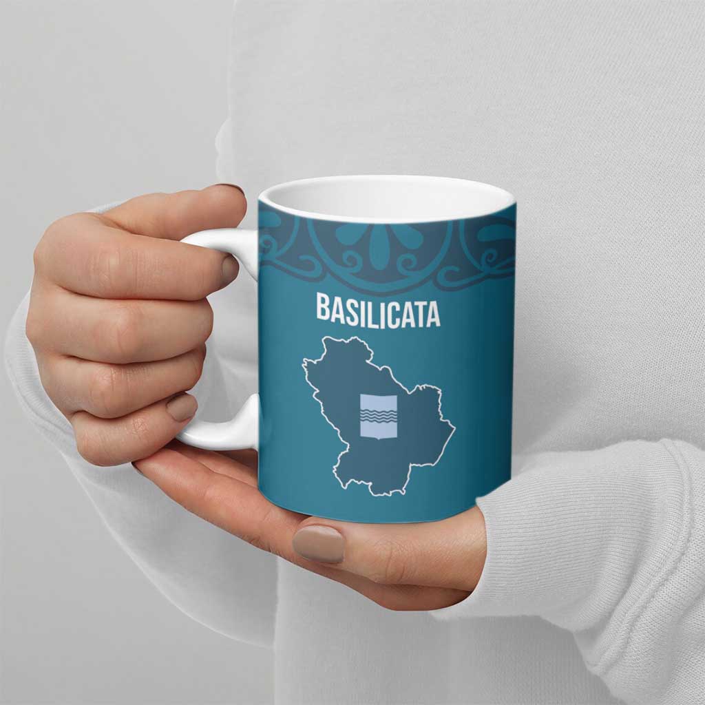 Italy Basilicata Ceramic Mug Map With Flag Style - Wonder Print Shop