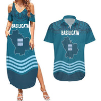 Italy Basilicata Couples Matching Summer Maxi Dress and Hawaiian Shirt Map With Flag Style - Wonder Print Shop