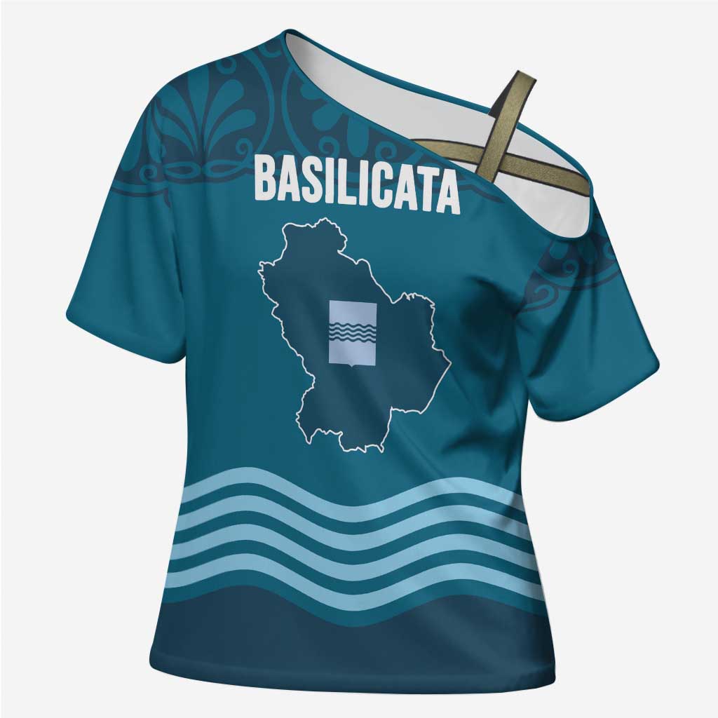 Italy Basilicata Cross Shoulder Shirt Map With Flag Style - Wonder Print Shop