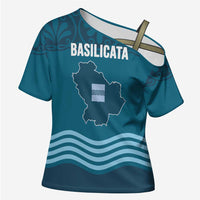 Italy Basilicata Cross Shoulder Shirt Map With Flag Style - Wonder Print Shop
