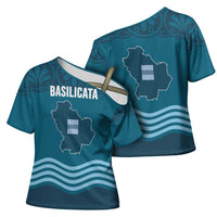 Italy Basilicata Cross Shoulder Shirt Map With Flag Style - Wonder Print Shop
