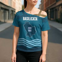Italy Basilicata Cross Shoulder Shirt Map With Flag Style - Wonder Print Shop