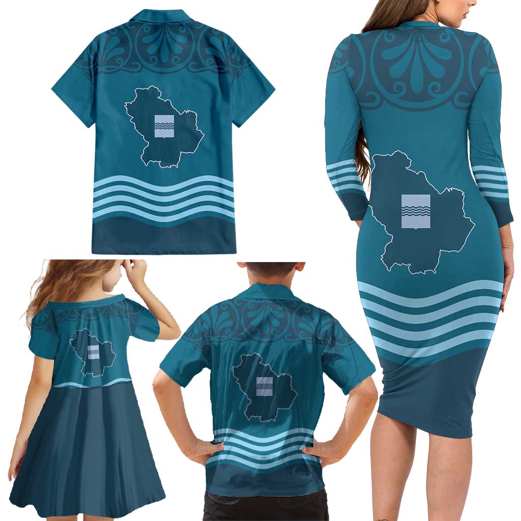 Italy Basilicata Family Matching Long Sleeve Bodycon Dress and Hawaiian Shirt Map With Flag Style - Wonder Print Shop