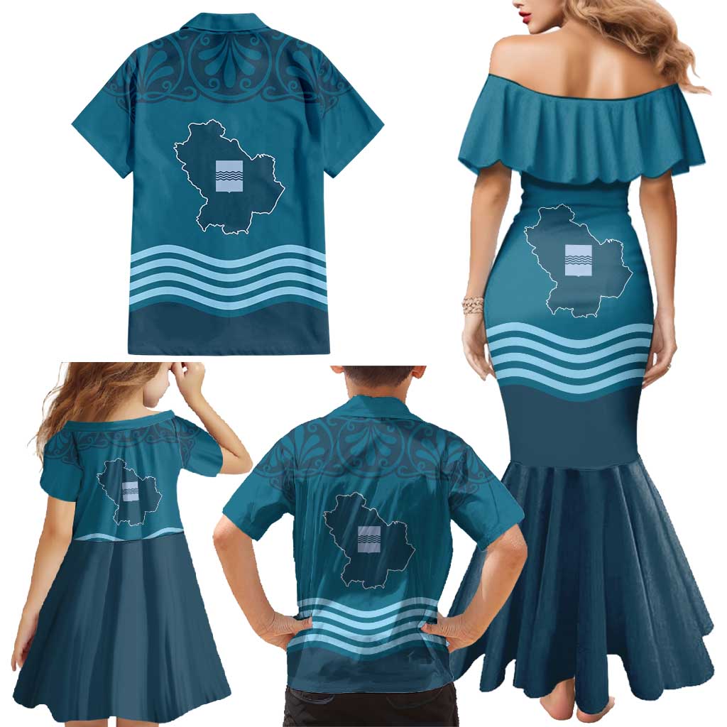 Italy Basilicata Family Matching Mermaid Dress and Hawaiian Shirt Map With Flag Style - Wonder Print Shop