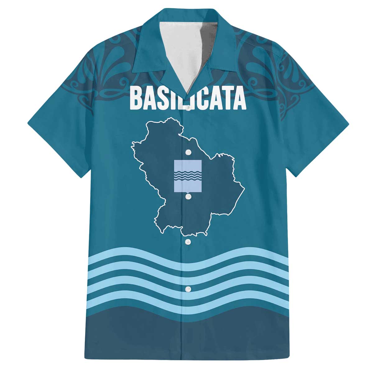 Italy Basilicata Family Matching Off The Shoulder Long Sleeve Dress and Hawaiian Shirt Map With Flag Style - Wonder Print Shop