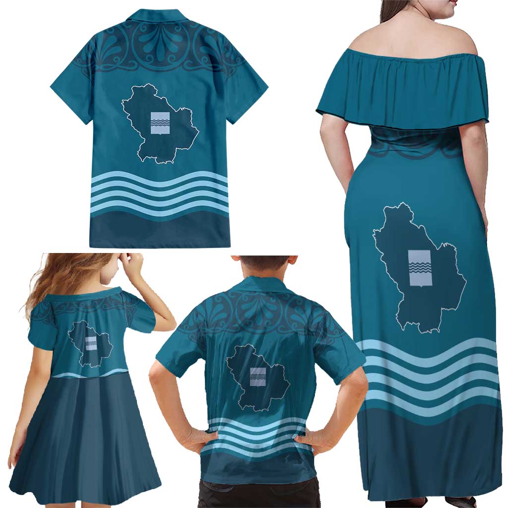 Italy Basilicata Family Matching Off Shoulder Maxi Dress and Hawaiian Shirt Map With Flag Style - Wonder Print Shop