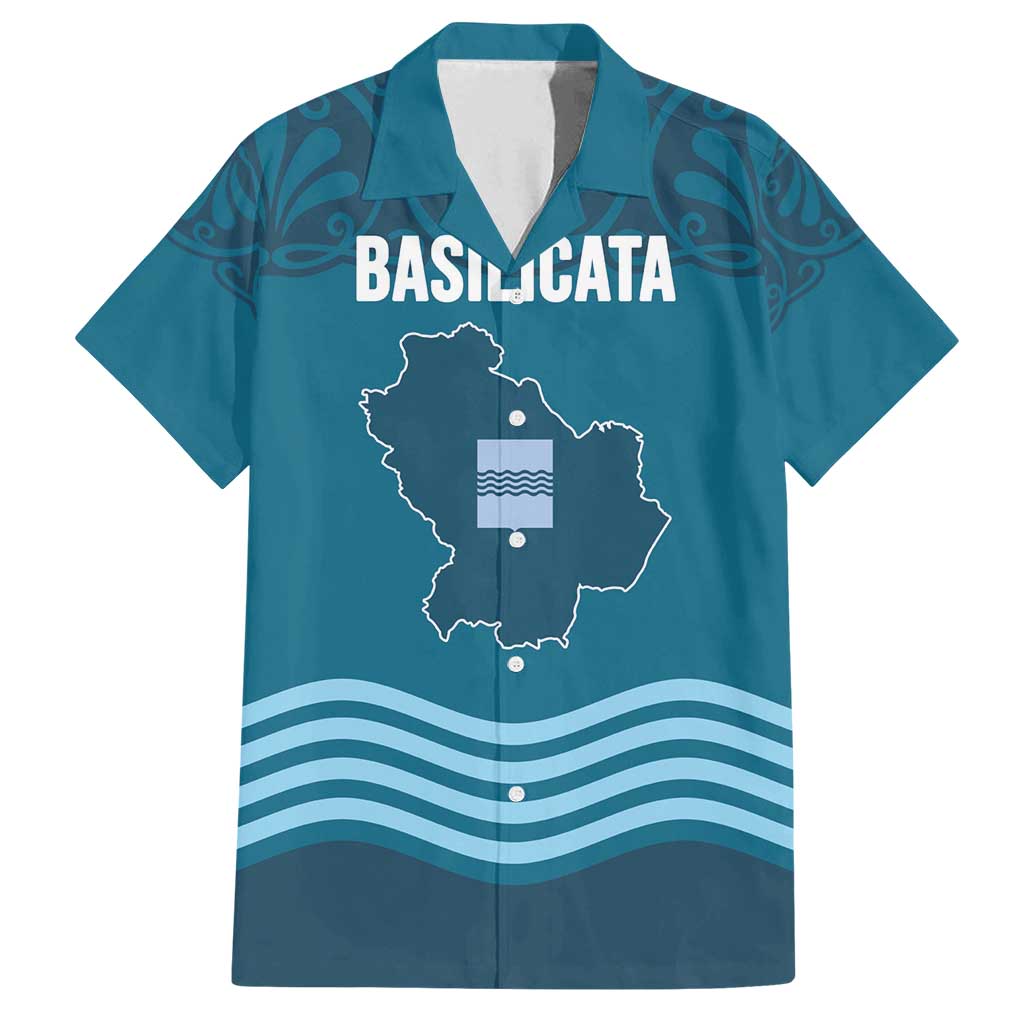 Italy Basilicata Family Matching Off Shoulder Short Dress and Hawaiian Shirt Map With Flag Style - Wonder Print Shop