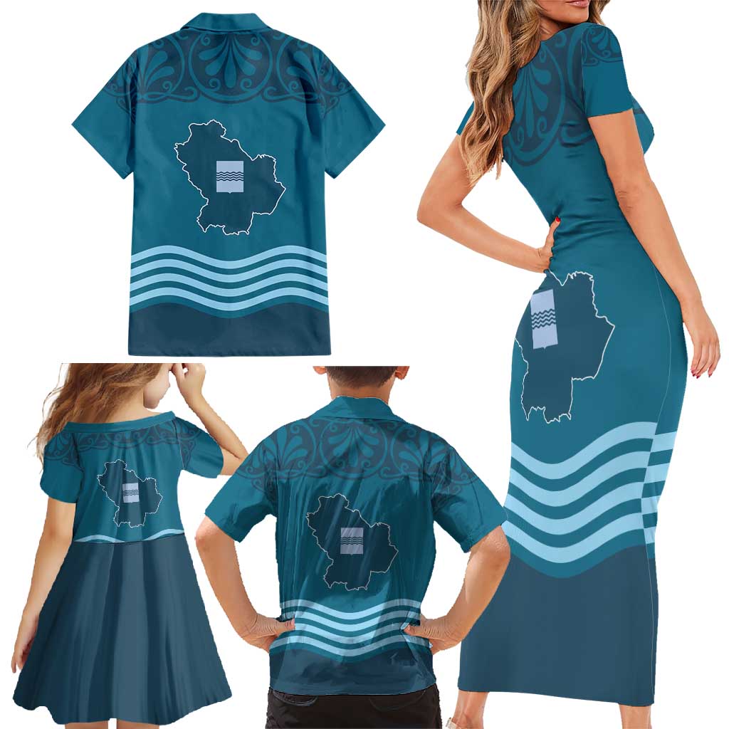 Italy Basilicata Family Matching Short Sleeve Bodycon Dress and Hawaiian Shirt Map With Flag Style - Wonder Print Shop