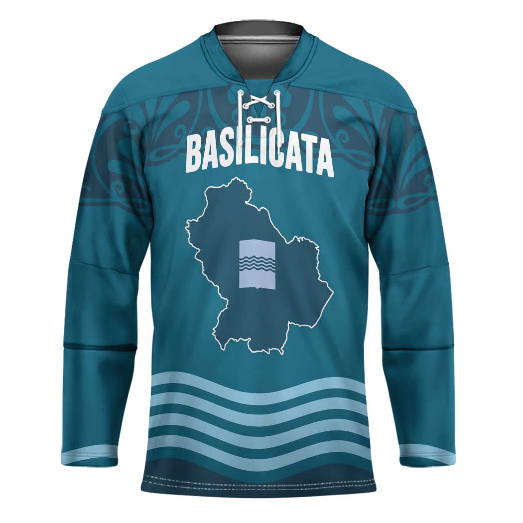 Italy Basilicata Hockey Jersey Map With Flag Style - Wonder Print Shop