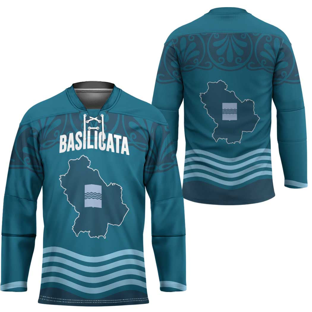 Italy Basilicata Hockey Jersey Map With Flag Style - Wonder Print Shop