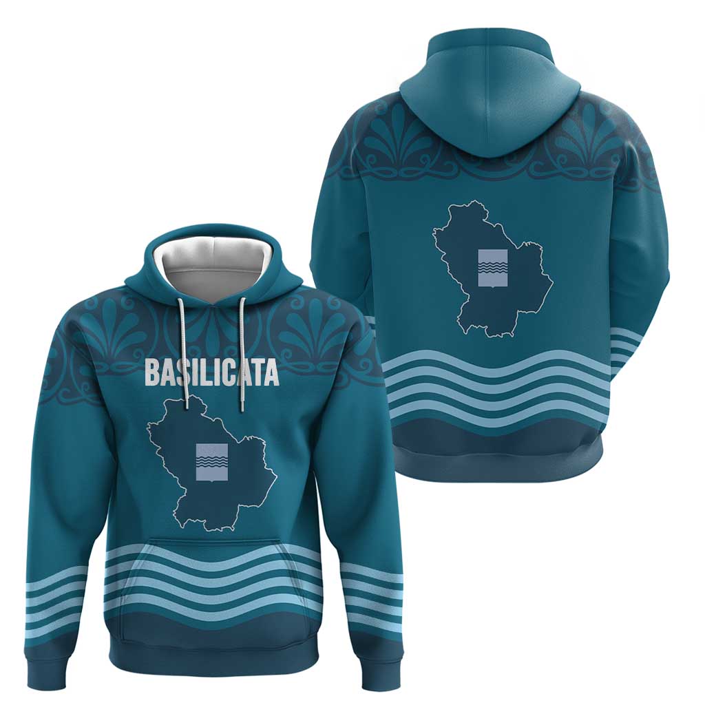 Italy Basilicata Hoodie Map With Flag Style - Wonder Print Shop