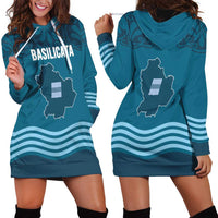 Italy Basilicata Hoodie Dress Map With Flag Style - Wonder Print Shop