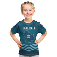 Italy Basilicata Kid T Shirt Map With Flag Style - Wonder Print Shop