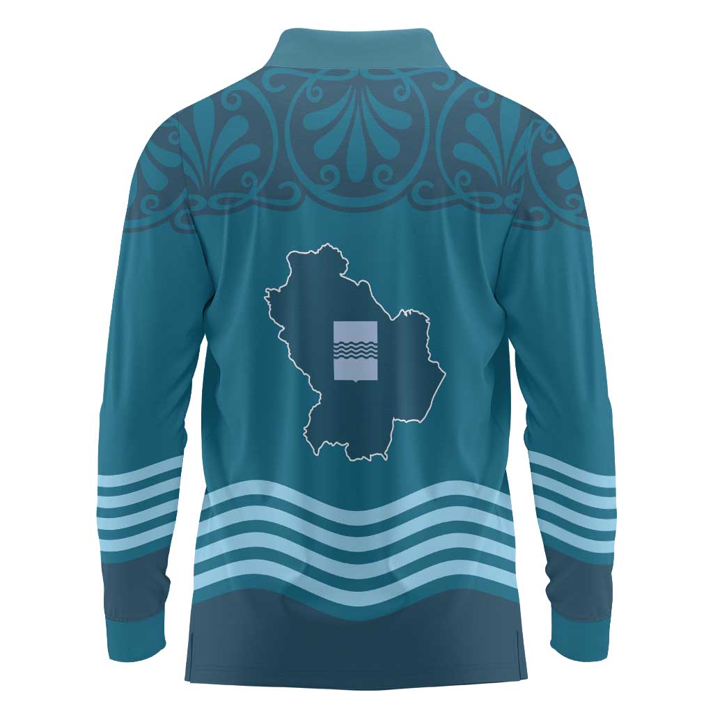 Italy Basilicata Long Sleeve Polo Shirt Map With Flag Style - Wonder Print Shop