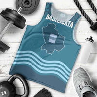 Italy Basilicata Men Tank Top Map With Flag Style - Wonder Print Shop