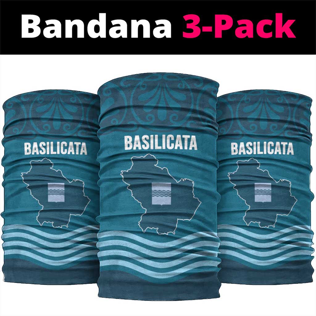 Italy Basilicata Neck Gaiter Map With Flag Style - Wonder Print Shop