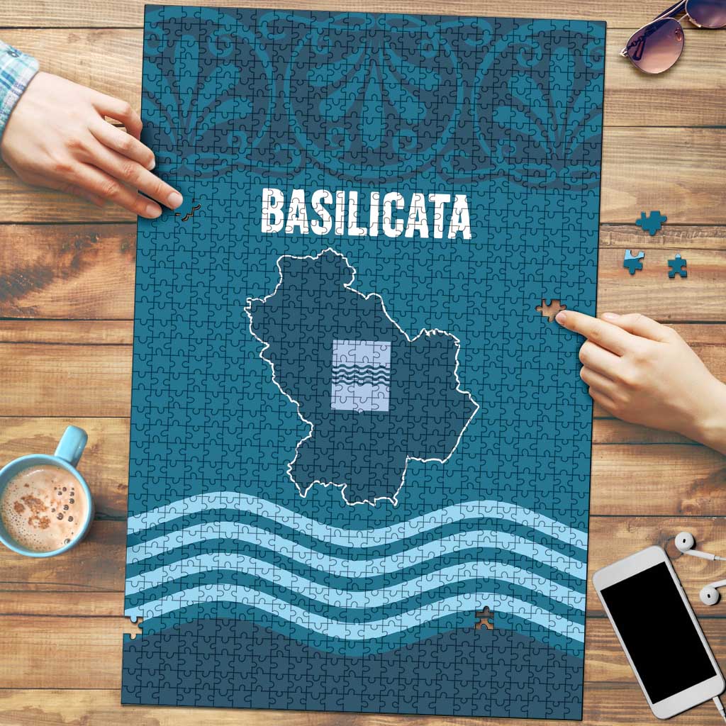 Italy Basilicata Puzzle Map With Flag Style - Wonder Print Shop