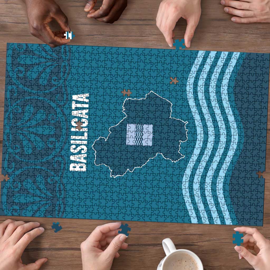 Italy Basilicata Puzzle Map With Flag Style - Wonder Print Shop