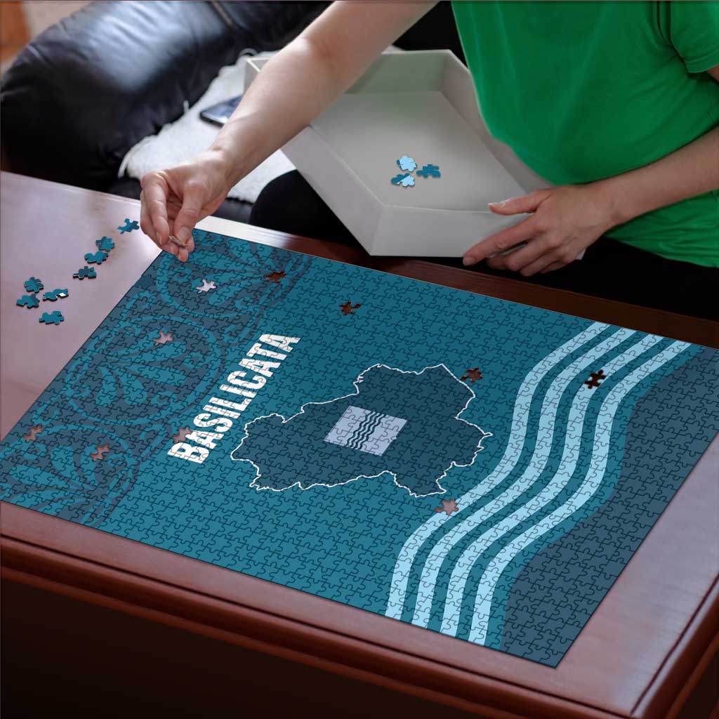 Italy Basilicata Puzzle Map With Flag Style - Wonder Print Shop