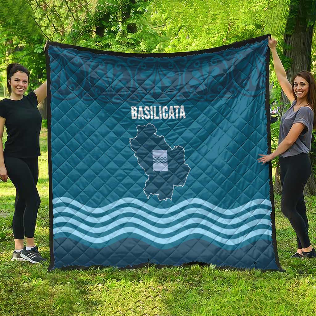 Italy Basilicata Quilt Map With Flag Style - Wonder Print Shop