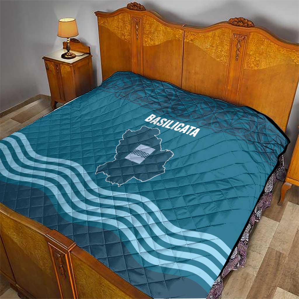 Italy Basilicata Quilt Map With Flag Style - Wonder Print Shop