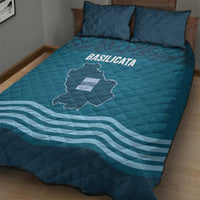 Italy Basilicata Quilt Bed Set Map With Flag Style - Wonder Print Shop