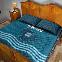Italy Basilicata Quilt Bed Set Map With Flag Style - Wonder Print Shop