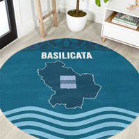 Italy Basilicata Round Carpet Map With Flag Style - Wonder Print Shop