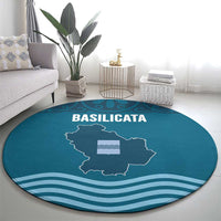 Italy Basilicata Round Carpet Map With Flag Style - Wonder Print Shop