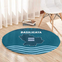 Italy Basilicata Round Carpet Map With Flag Style - Wonder Print Shop