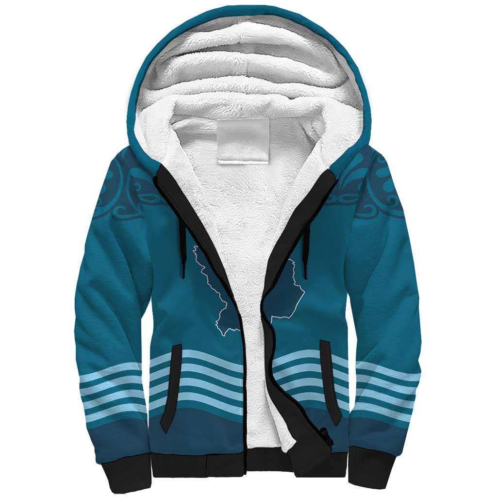 Italy Basilicata Sherpa Hoodie Map With Flag Style - Wonder Print Shop