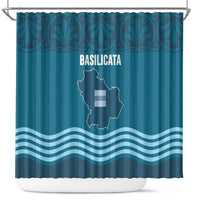 Italy Basilicata Shower Curtain Map With Flag Style - Wonder Print Shop
