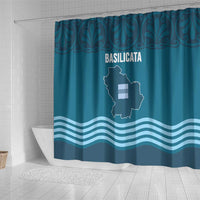 Italy Basilicata Shower Curtain Map With Flag Style - Wonder Print Shop