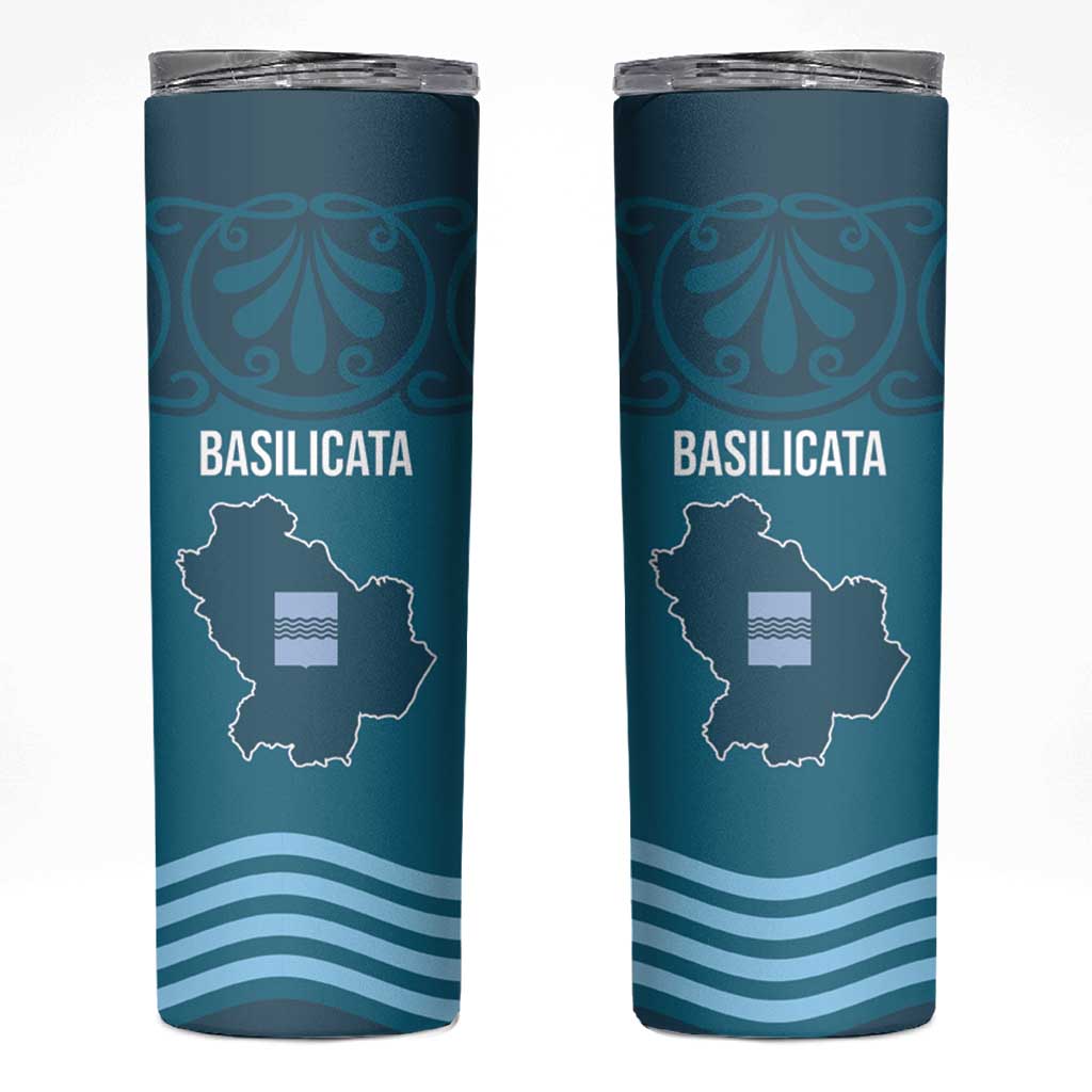 Italy Basilicata Skinny Tumbler Map With Flag Style - Wonder Print Shop