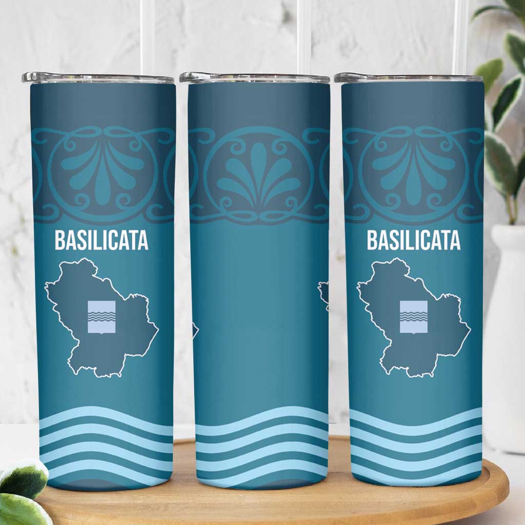 Italy Basilicata Skinny Tumbler Map With Flag Style - Wonder Print Shop