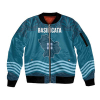 Italy Basilicata Sleeve Zip Bomber Jacket Map With Flag Style - Wonder Print Shop