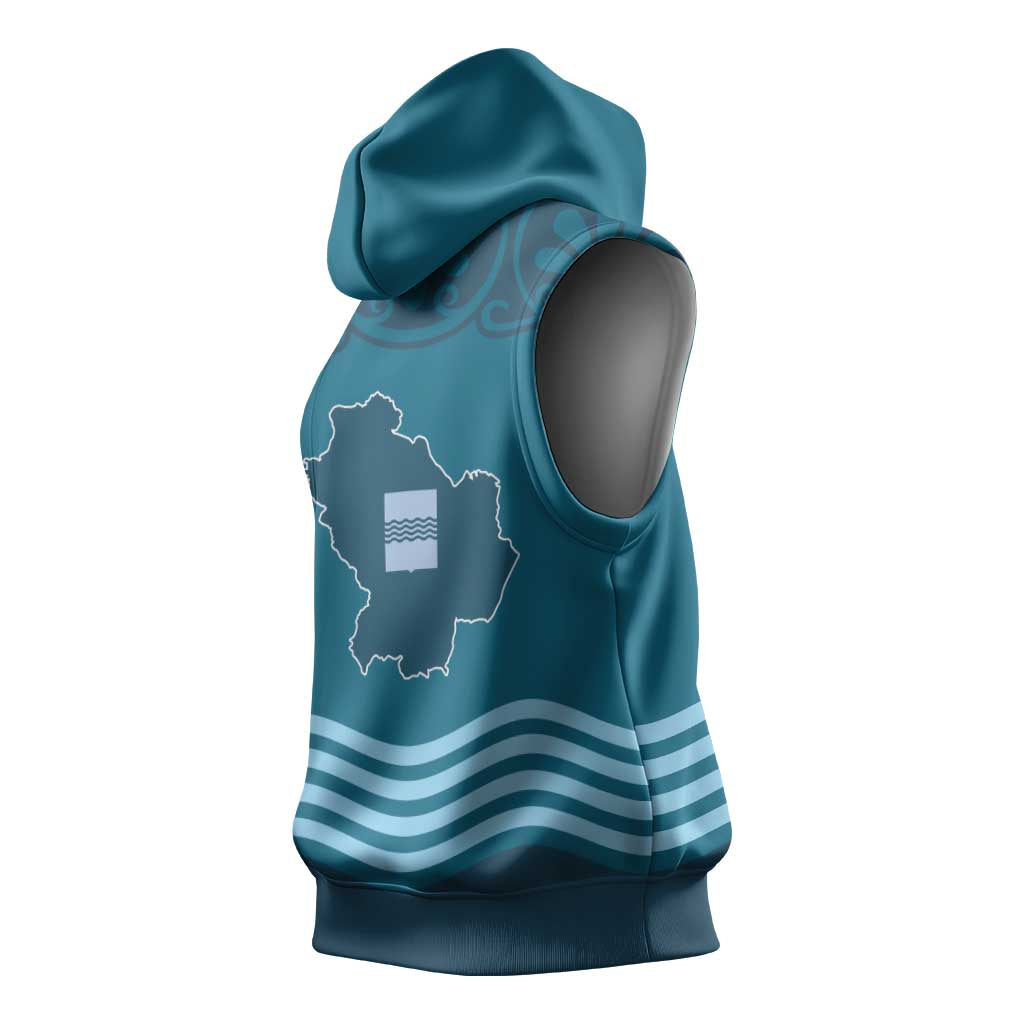 Italy Basilicata Sleeveless Hoodie Map With Flag Style - Wonder Print Shop