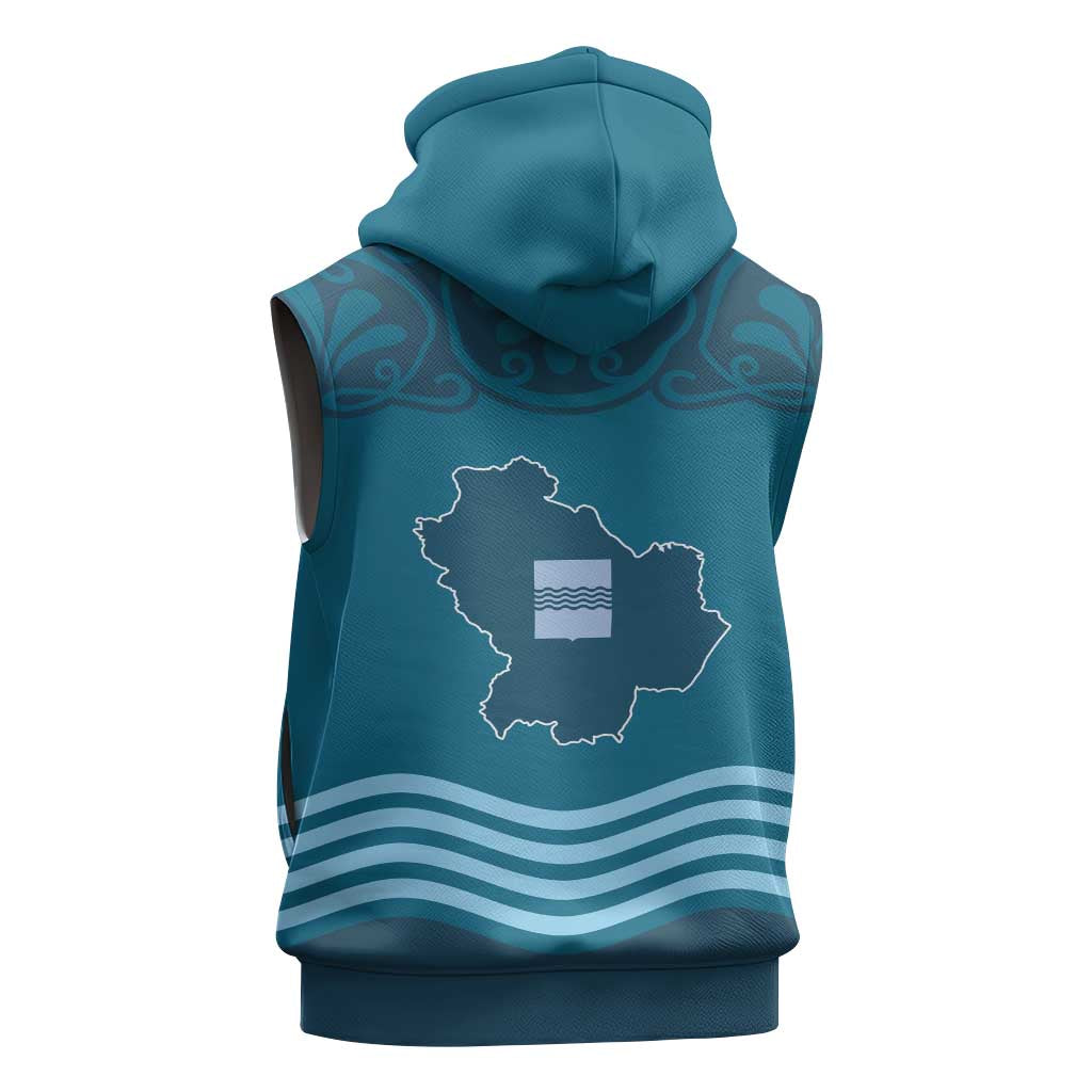 Italy Basilicata Sleeveless Zip Hoodie Map With Flag Style - Wonder Print Shop