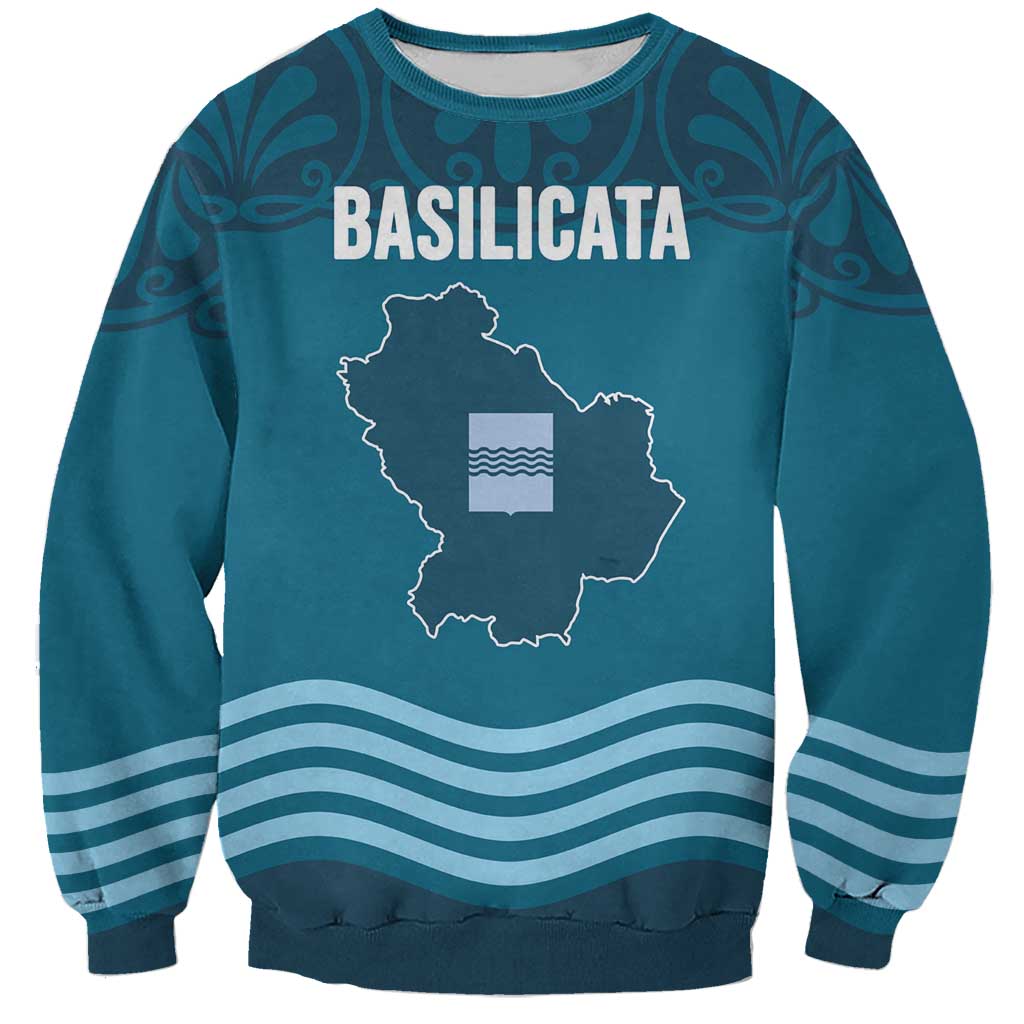 Italy Basilicata Sweatshirt Map With Flag Style - Wonder Print Shop