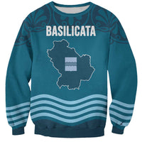 Italy Basilicata Sweatshirt Map With Flag Style - Wonder Print Shop