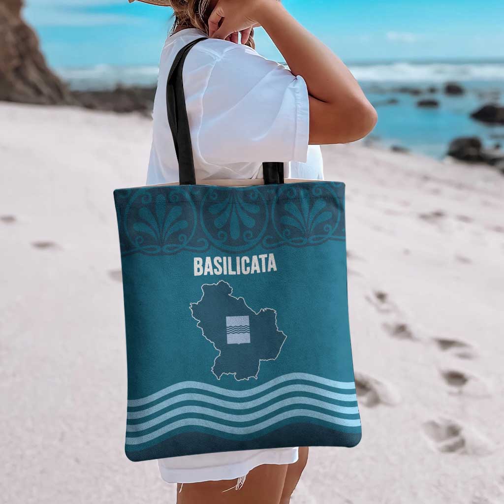 Italy Basilicata Tote Bag Map With Flag Style - Wonder Print Shop