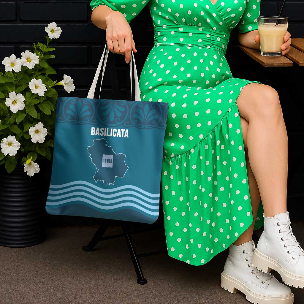 Italy Basilicata Tote Bag Map With Flag Style - Wonder Print Shop