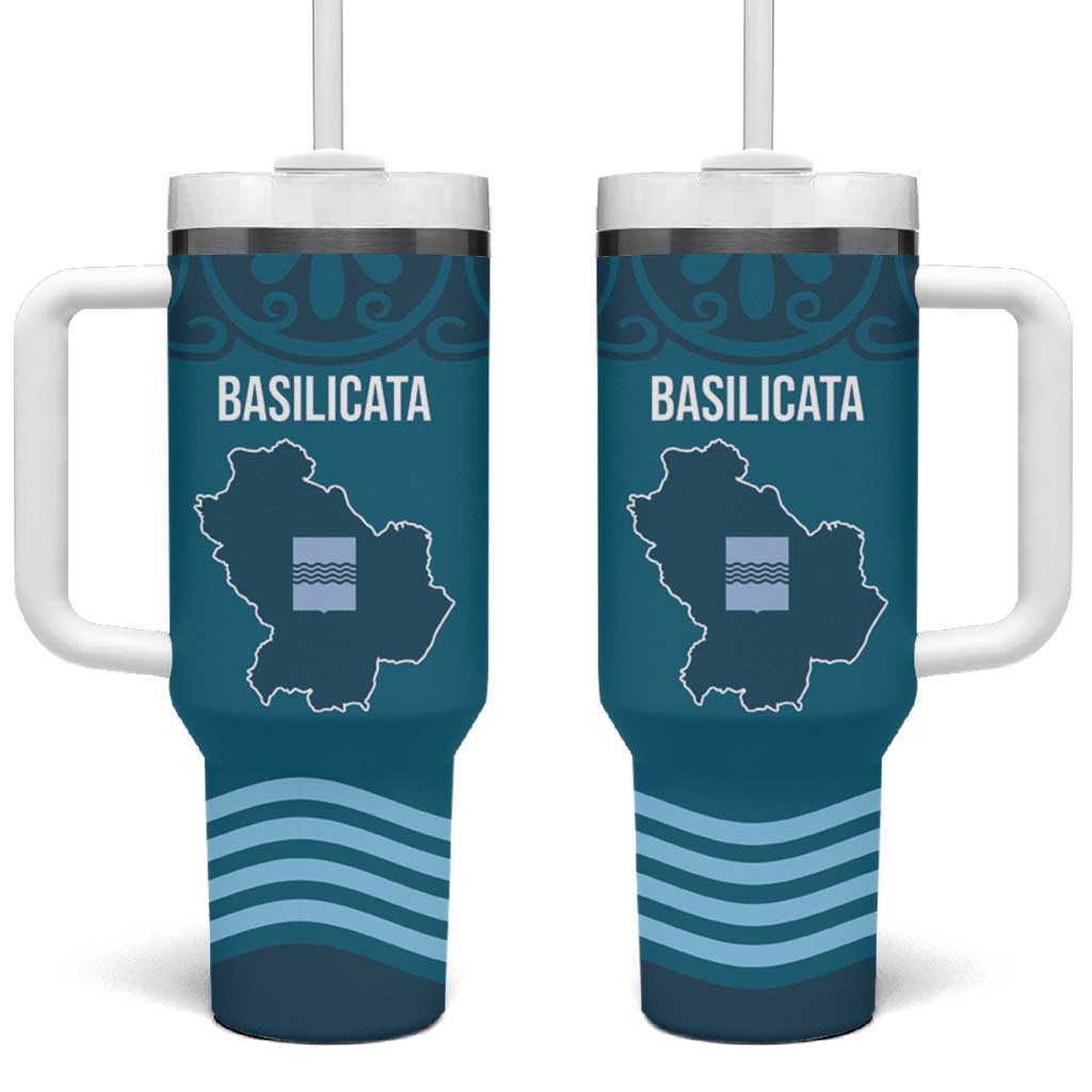 Italy Basilicata Tumbler With Handle Map With Flag Style - Wonder Print Shop