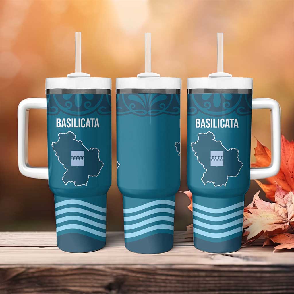 Italy Basilicata Tumbler With Handle Map With Flag Style - Wonder Print Shop