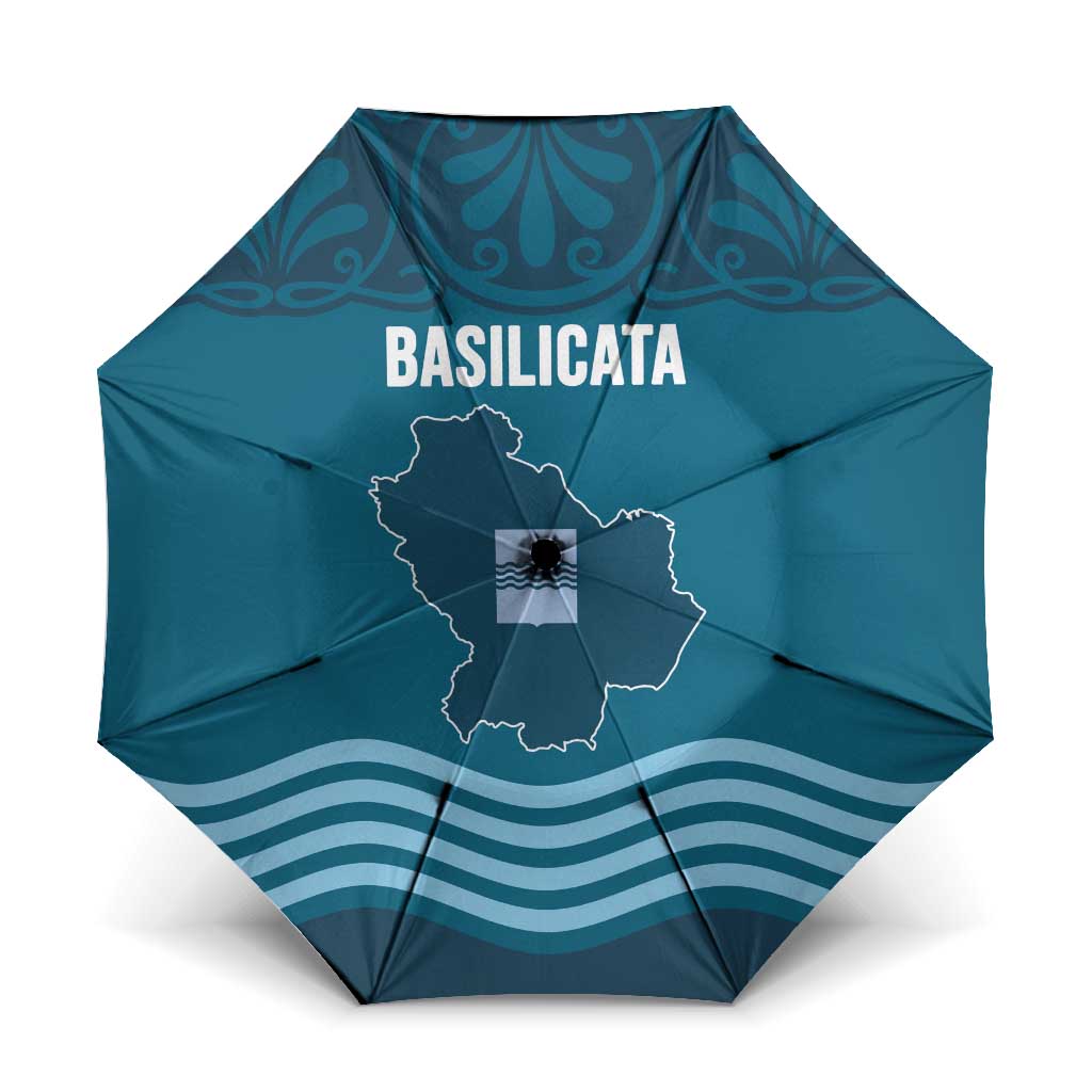 Italy Basilicata Umbrella Map With Flag Style - Wonder Print Shop