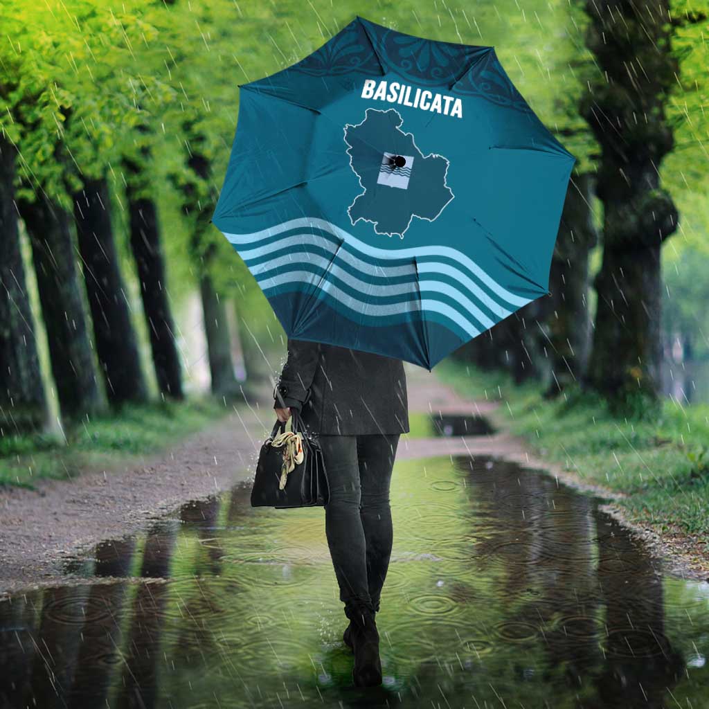 Italy Basilicata Umbrella Map With Flag Style - Wonder Print Shop