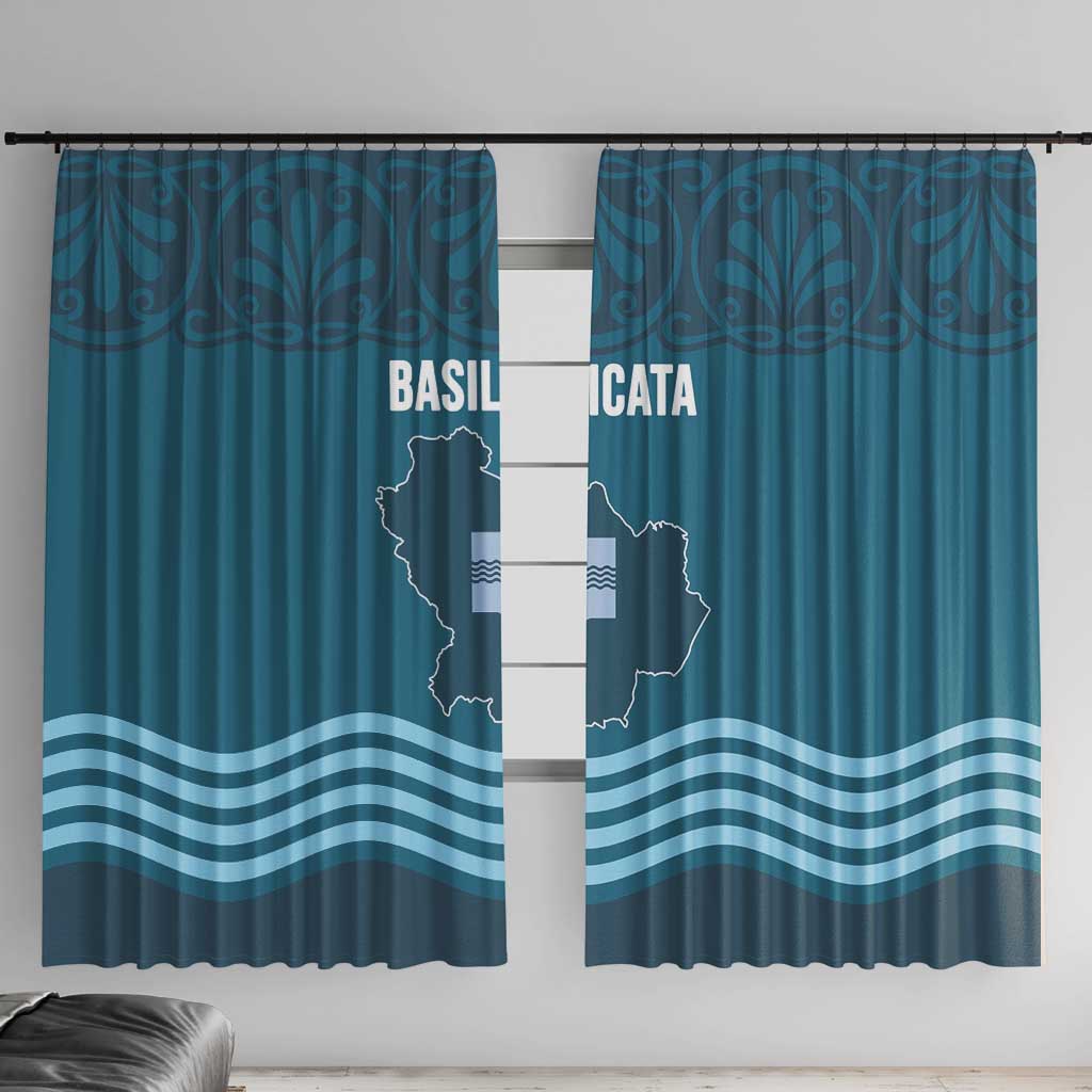Italy Basilicata Window Curtain Map With Flag Style - Wonder Print Shop